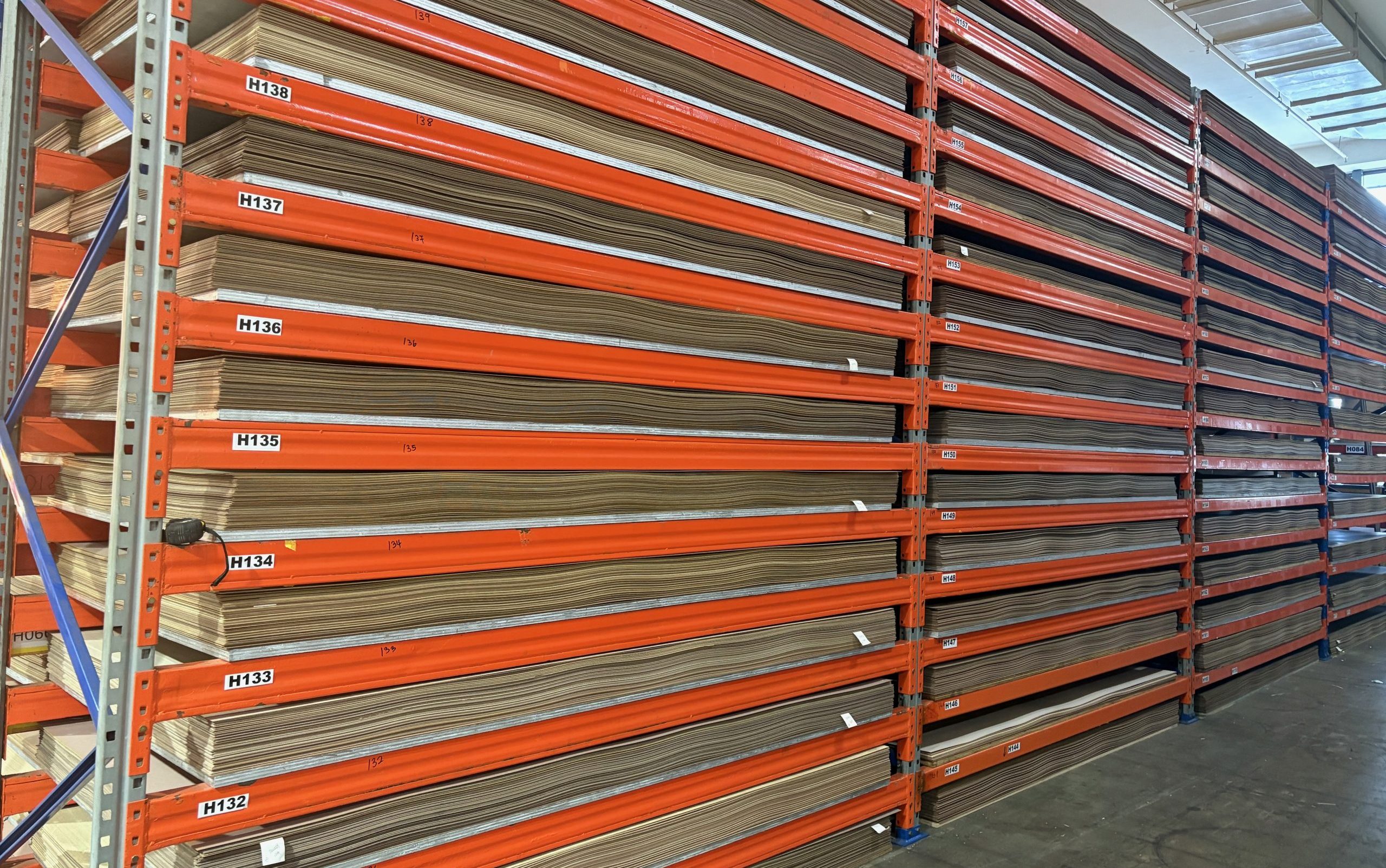 Warehouse of high pressure laminate