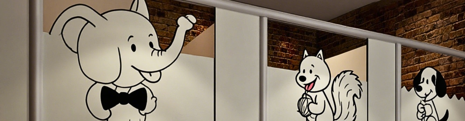 Bannière de cabine de toilettes