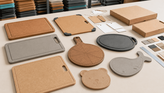 Custom Remica wood fiber cutting boards with private label packaging and OEM options