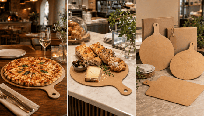 Remica pizza boards used for pizzerias cafes hotels catering retail brands and OEM projects